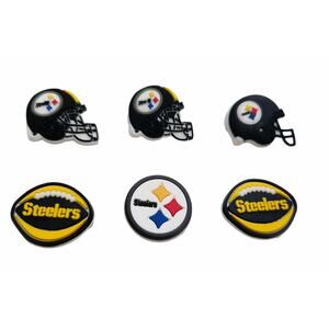 Charms 6 Pcs Pittsburgh Steelers Jibblitz